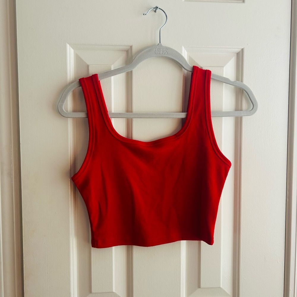 Red Sleeveless Crop Top